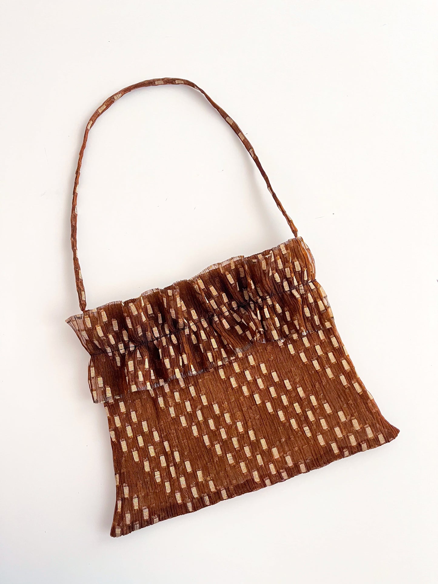 Aelia Purse in Golden Brown Silk