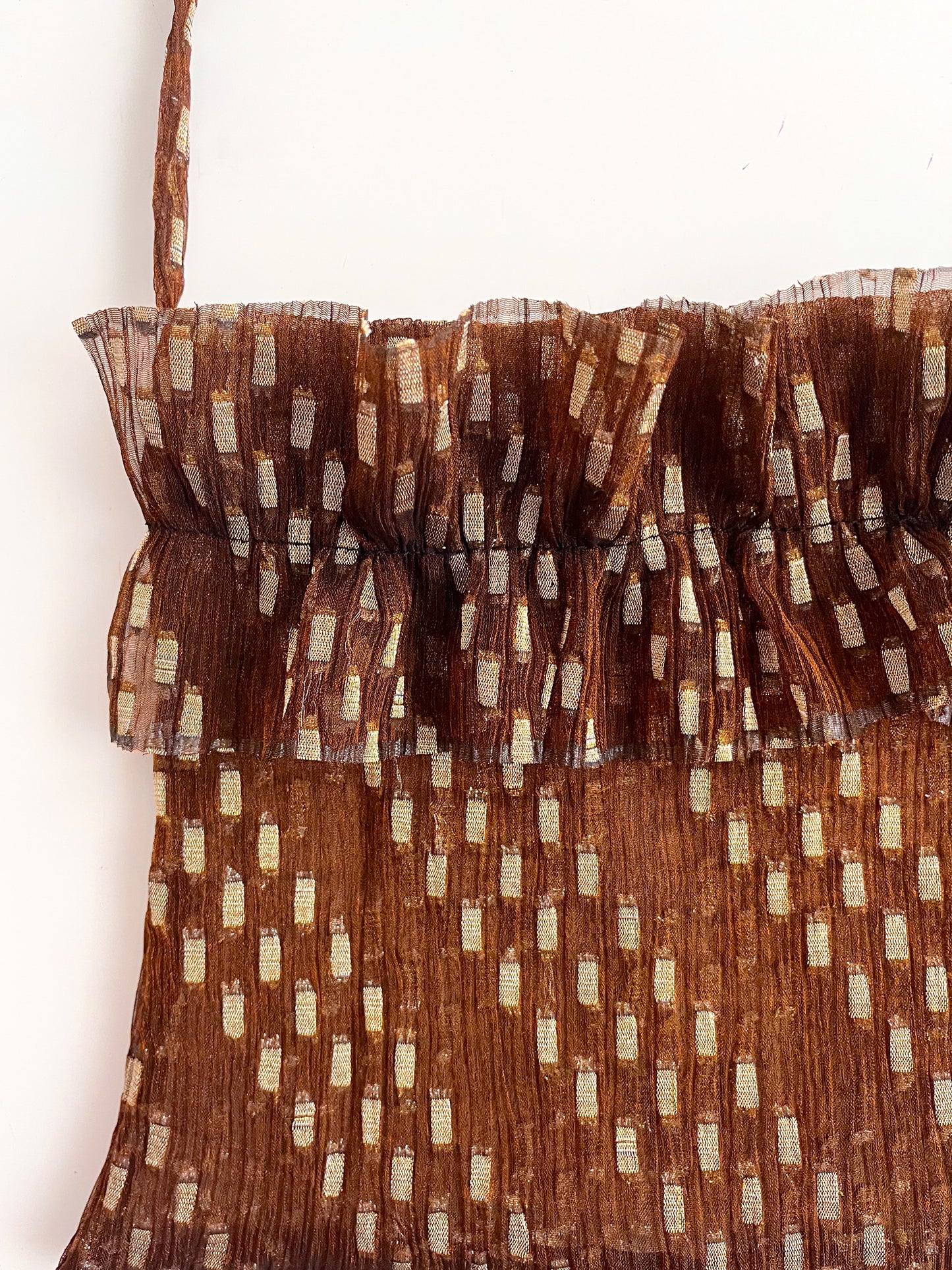 Aelia Purse in Golden Brown Silk