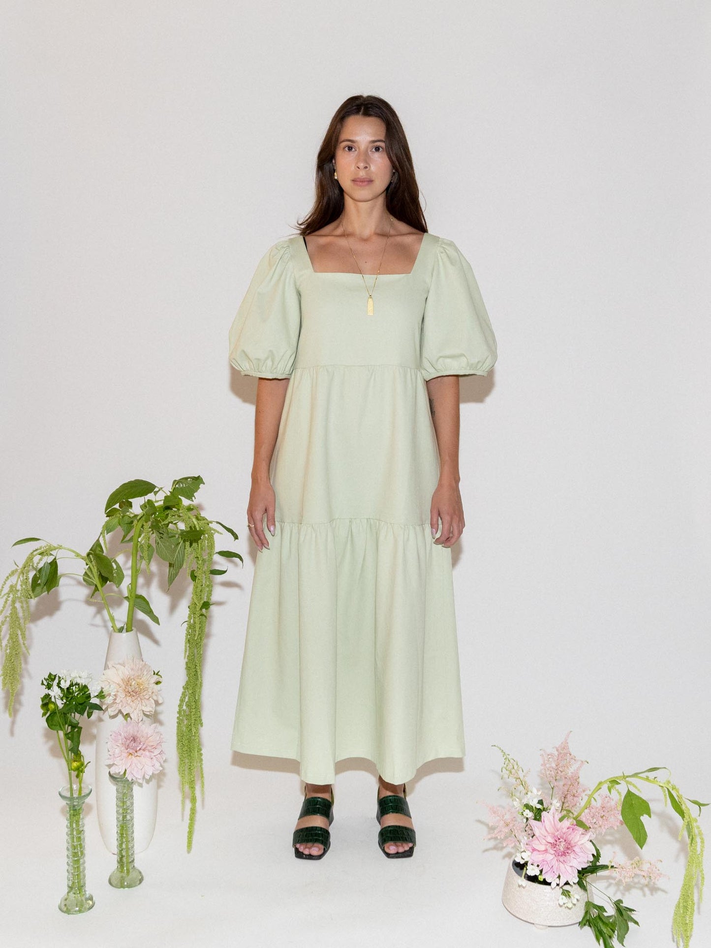 Pax Dress in Sage Green - Custom Fit