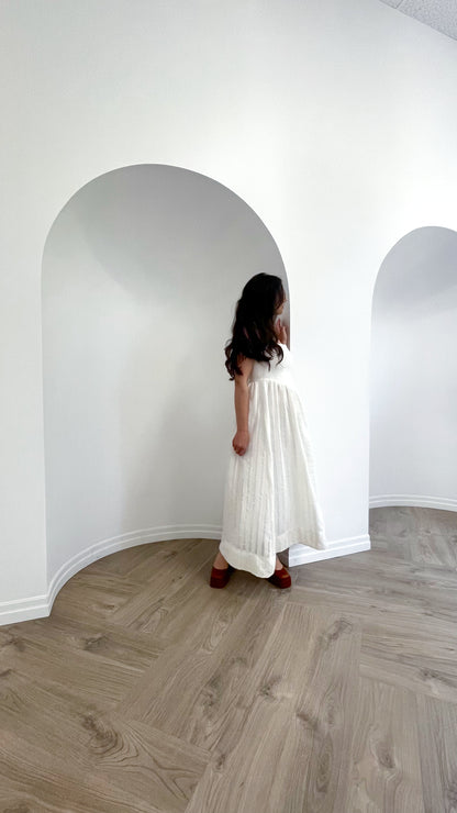 Maria Dress in White Italian Cotton