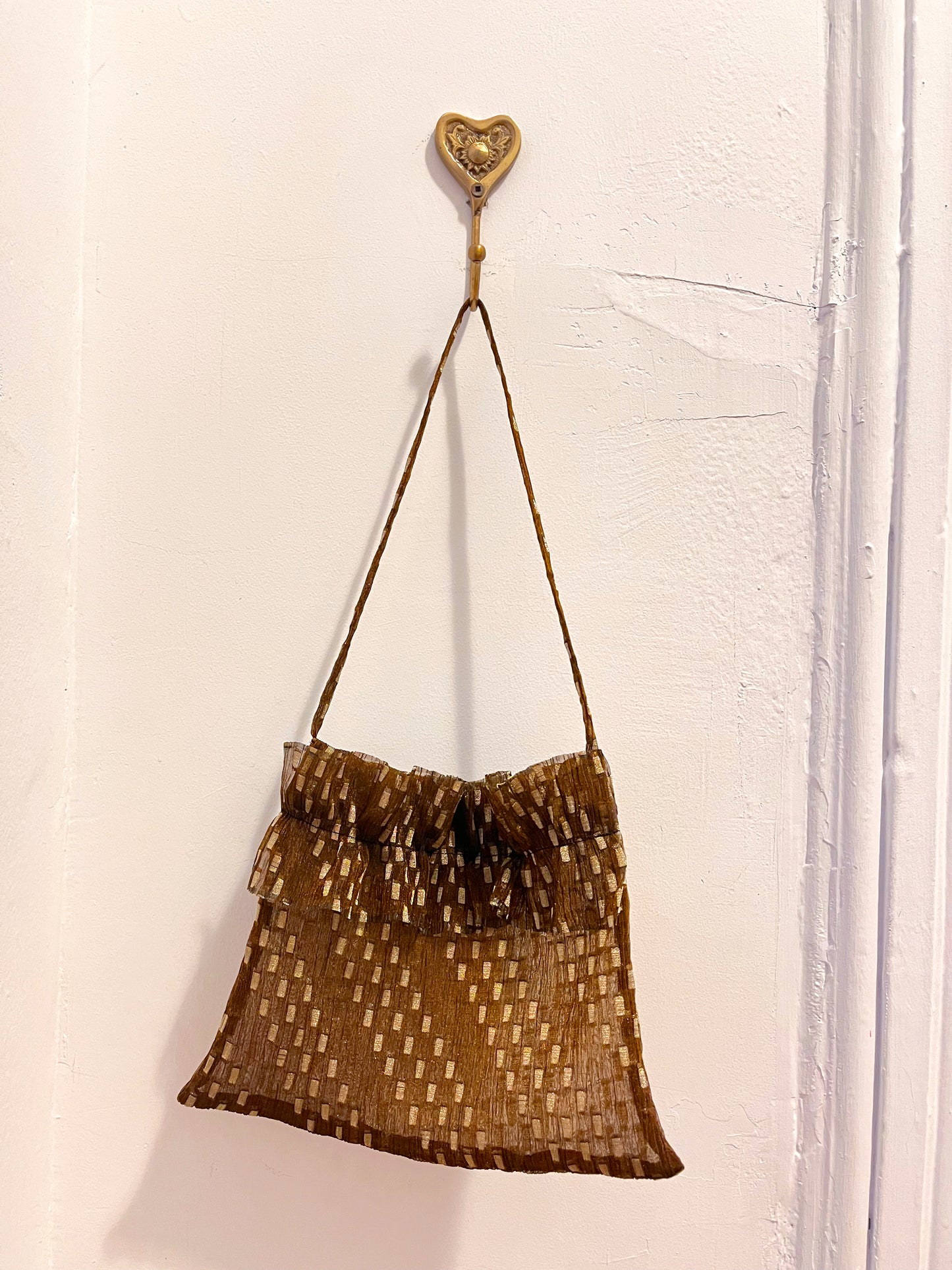 Aelia Purse in Golden Brown Silk