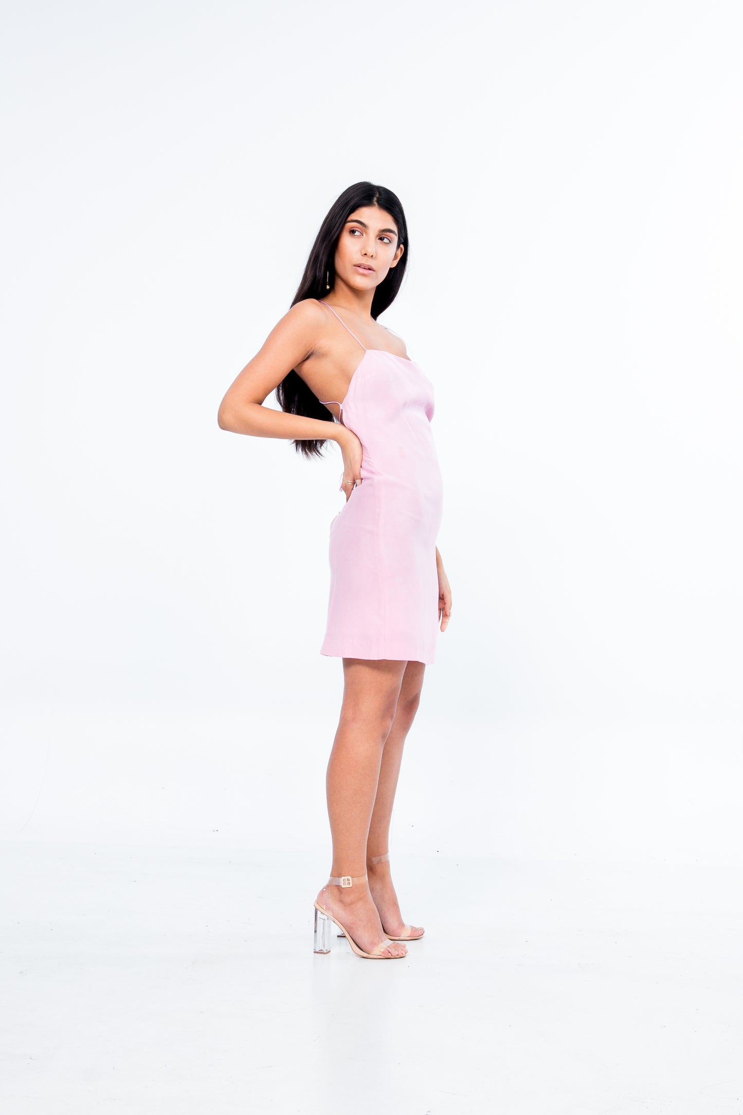 Flora Dress in Soft Lavender Silk Charmeuse