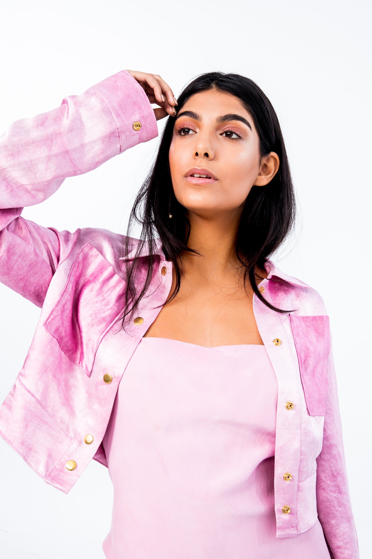 Aura Jacket in Soft Lavender Hemp/ Silk Charmeuse